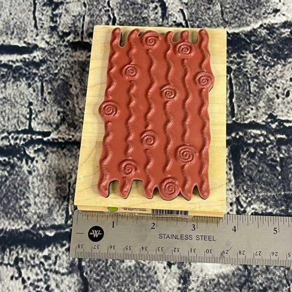 Inkadinkado Swirls Waves Phrase Wood Mounted Rubber Stamps - Picture 6 of 10